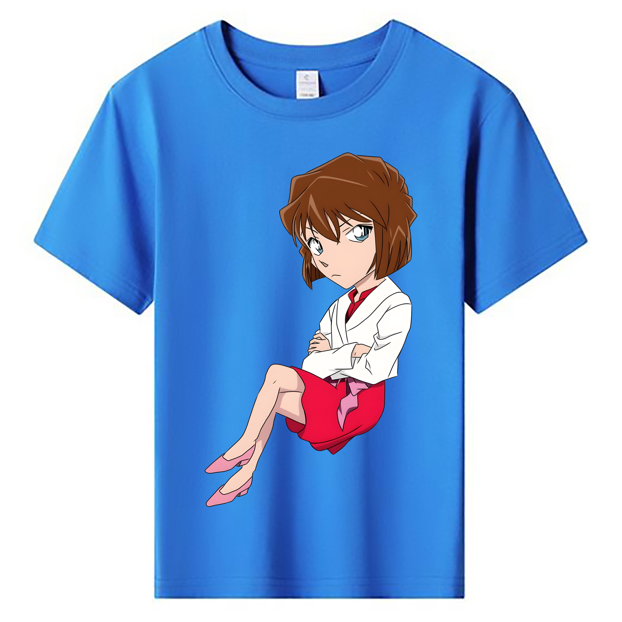 （画像用） 名探偵コナン 灰原 哀 はいばら あい Detective Conan Anita Hailey、Vi Graythorn Haibara Ai 綿100％キッズTシャツ（フロントプリント）